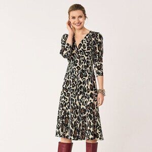 DVF Diane von Furstenberg Viviana Leopard Cat Sand silk dress shift animal new 6